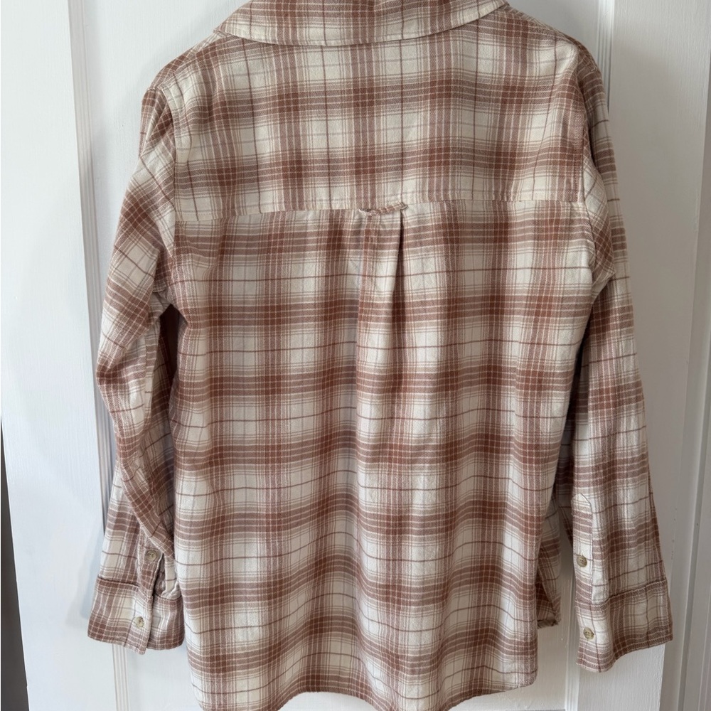 American Eagle Outfitters Plaid Button Down Shirt - Brown and Cream - Picture 6 of 9
